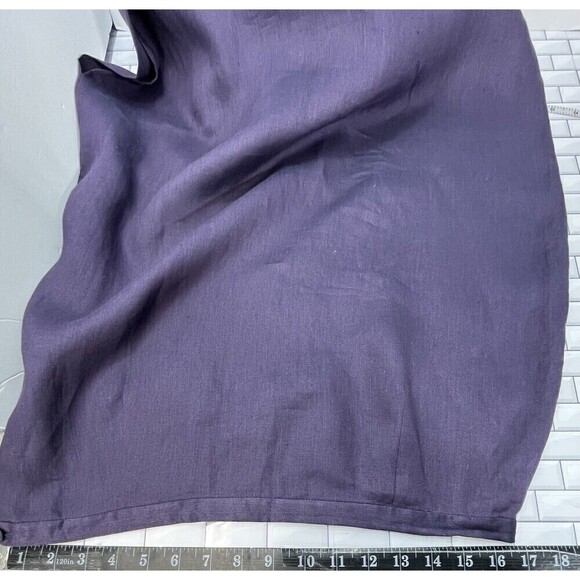 Lafayette 148 New York Maxi Skirt Side Slit 100% Linen Purple New Beachy - Picture 10 of 12